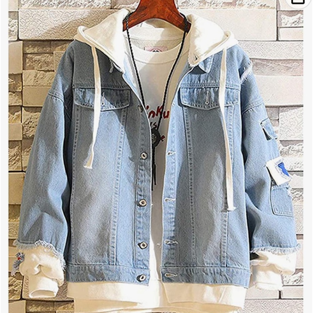 Source Unknown Blue Jean Jacket with Black Spider… - image 2